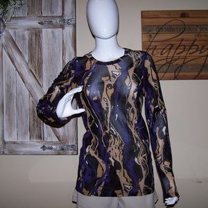 XL Sheer Geo Patterned Top